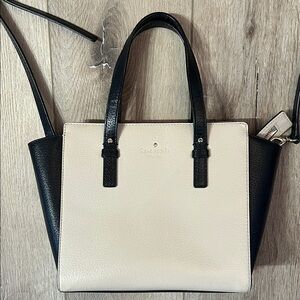 Kate Spade New York ~Small Black and Cream Satchel in great condition